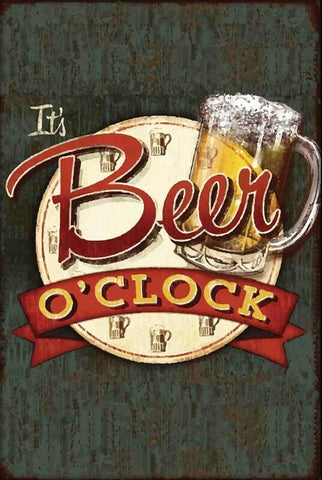 Home Bar Wall Decor - Its Beer OClock - Framed Prints by Tallenge Store