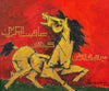 Horse With Calligrahy - M F Husain Painting - Canvas Prints