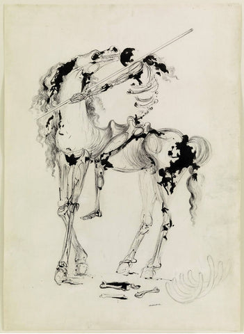 Horse and Rider II (Ink Sketch) - Salvador Dalí Art Painting - Posters