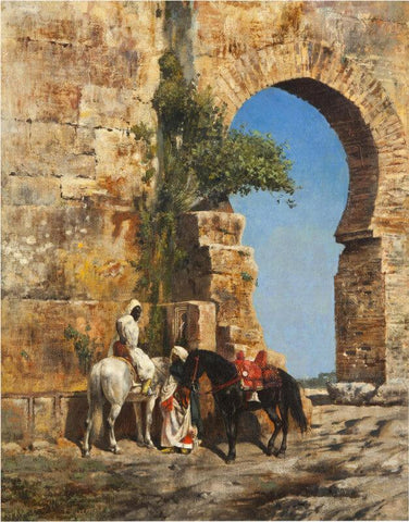 Horseman Waiting At The Gateway - Posters by Edwin Lord Weeks