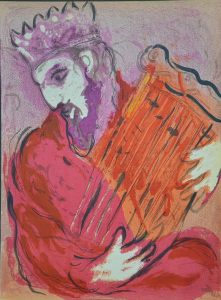 David And His Harp (David Et Sa Harpe) - Marc Chagall - Canvas Prints