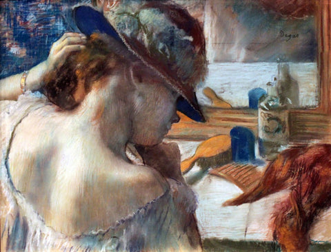 In Front Of The Mirror - Life Size Posters by Edgar Degas