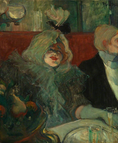 In The Private Dining Room At The Rat Mort by Henri de Toulouse-Lautrec