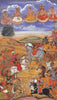 Arjuna During The Battle Of Kurukshetra - Vintage 16th Century Indian Painting - Indian Miniature Painting - Framed Prints