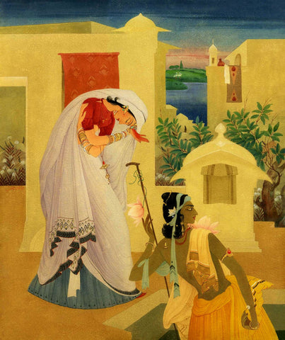 Krishna and Radha by Abdur Rahman Chughtai