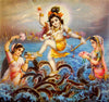 Indian Art - Vintage Painting - Krishna Dancing On Kalia - Posters