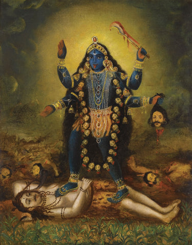 Indian Miniature Art - Goddess Kali by Kritanta Vala