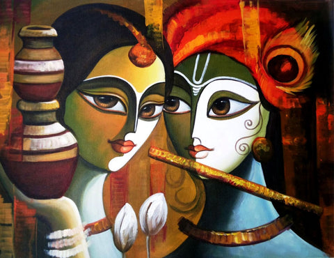 Indian Art - Radha Krishna Painting 2 by Raghuraman