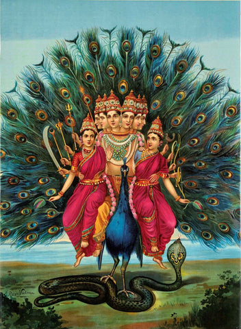 Murugan - Canvas Prints by Raja Ravi Varma