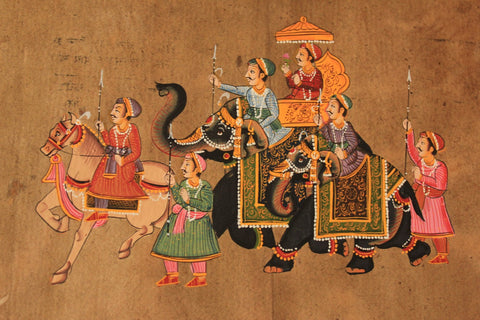 Indian Miniature Art - Rajput Painting - Pink City by Kritanta Vala