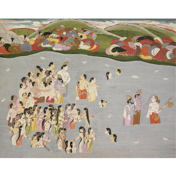 Indian Miniature Art - An Illustration from the Harivamsa - Canvas Prints