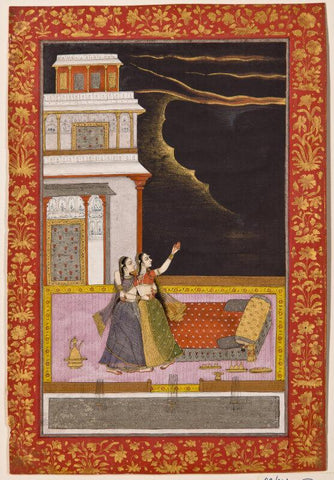 Indian Miniature Art - Deccan School An illustration to a ragamala series Madhumadhavi Ragini, 1720 by Tallenge Store