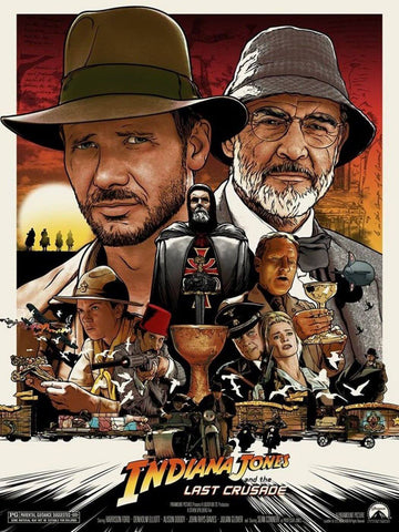 Indiana Jones And The Last Crusade - Harrison Ford - Tallenge Hollywood Action Movie Art Poster Collection by Tim