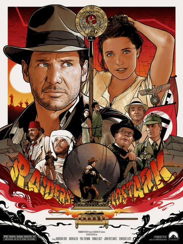 Indiana Jones Raiders Of The Lost Ark - Harrison Ford - Tallenge Hollywood Action Movie Art Poster Collection by Tim