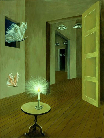 Insomnia (Insomnio) – Remedios Varo – Surrealist Painting by Remedios Varo