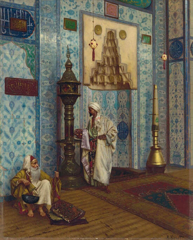 In the Mosque - Rudolf Ernst - Arabic Orientalist Art Painting - Framed Prints