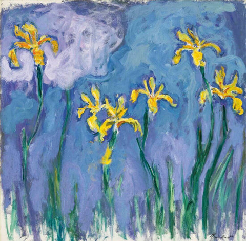 Yellow Irises With A Pink Cloud (Iris jaunes au nuage rose) – Claude Monet Painting – Impressionist Art - Posters by Claude Monet