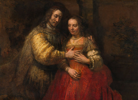 Isaac and Rebecca, known as The Jewish Bride - Framed Prints by Rembrandt