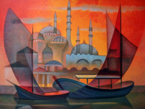 Istanbul - Louis Toffoli - Contemporary Art Painting by Louis Toffoli