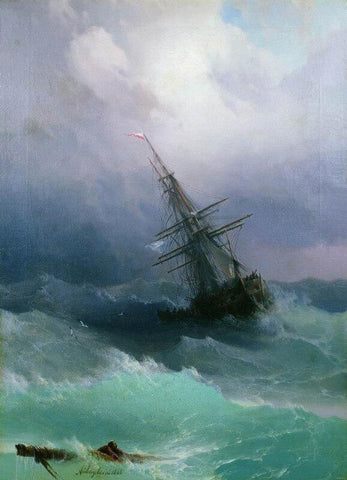 The Tempest - Rough Sea At Night by Ivan Aivazovsky