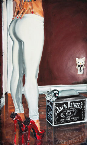 Jack Daniels Kitty - Canvas Prints by Tallenge Store