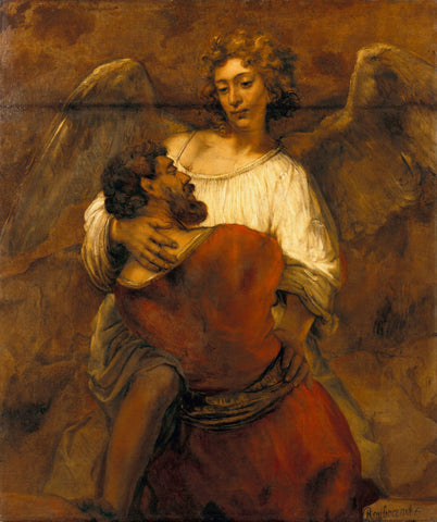 Jacob Wrestling with the Angel - Framed Prints by Rembrandt
