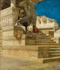 Jagadish Temple In Udaipur, Rajasthan - John Gleich - Vintage Indian Orientalist Painting - Life Size Posters