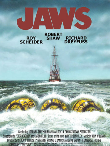 Jaws - Steven Spielberg - Hollywood Movie Art Poster 5 by Movie Posters