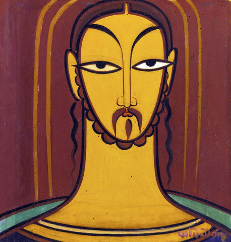 Jesus Christ - Jamini Roy  - Bengal School - Christian Art Painting by Jamini Roy