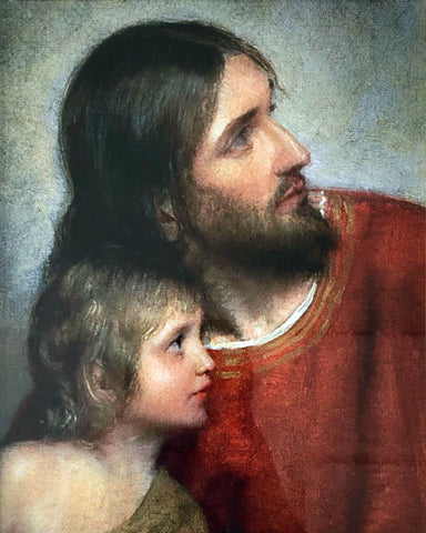 Jesus Christ And The Young Child – Carl Heinrich Bloch - Christian Art Painting by Carl Bloch