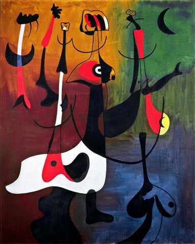 Joan Miró - Grupo-de-personagens-no-bosque - Large Art Prints by Joan Miró