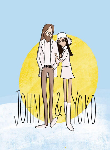 John Lennon Yoko Ono - Graphic Art Poster - Large Art Prints by Tallenge Store