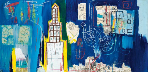 Justcome Suit - Jean-Michael Basquiat - Neo Expressionist Painting by Jean-Michel Basquiat