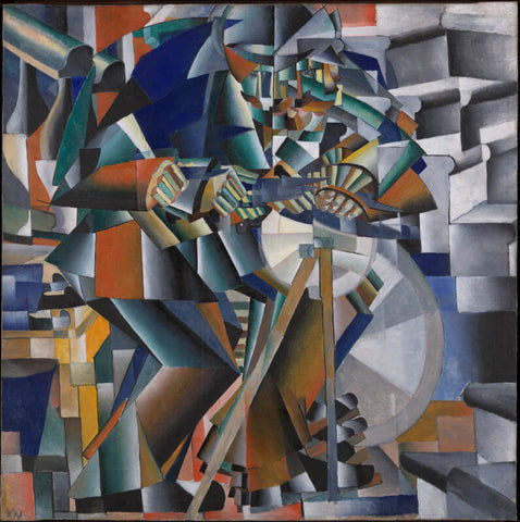 Kazimir Malevich - Tochilschik Printsip Melkaniia, 1913 (The Knife Grinder (The Glittering Edge)) by Kazimir Malevich