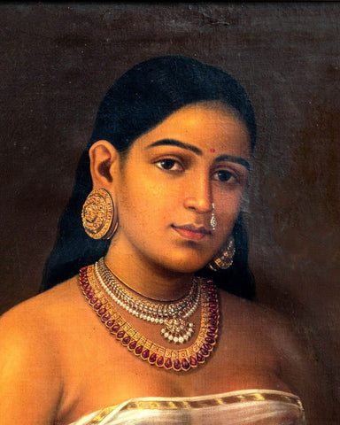 Kerala Lady  - Raja Ravi Varma - Indian Art Painting by Raja Ravi Varma