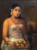 Kerala Lady With Fruit - Raja Ravi Varma - Indian Art Masterpiece Painting - Canvas Prints