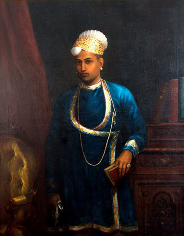 Kerala Varma Valiya Koil Thampuran - Raja Ravi Varma - Vintage Indian Art Painting by Raja Ravi Varma