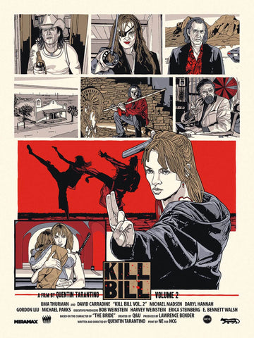 Kill Bill Vol 2 - Tallenge Quentin Tarantino Hollywood Movie Art Poster Collection by Joel Jerry
