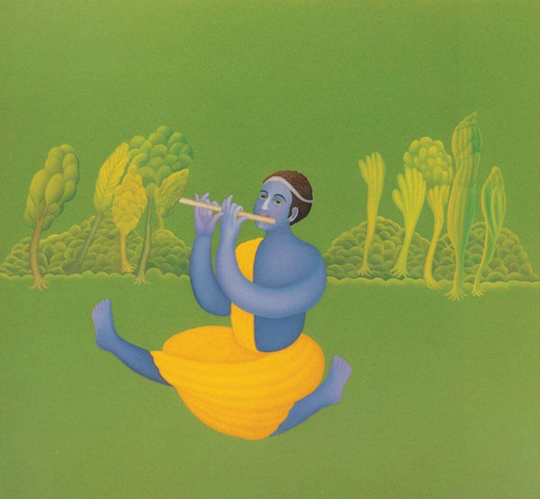 Krishna Playing Flute - Canvas Prints