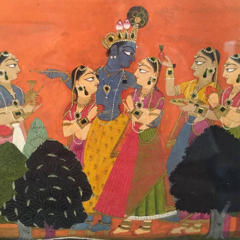 Krishna with Gopis - Manaku by Tallenge Store