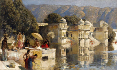Lake At Oodeypore (Udaipur, India) – Edwin Lord Weeks Painting – Orientalist Art - Framed Prints