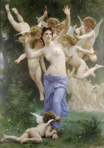 The Hearts Awakening (Le Guepier) – Adolphe-William Bouguereau Painting by William-Adolphe Bouguereau