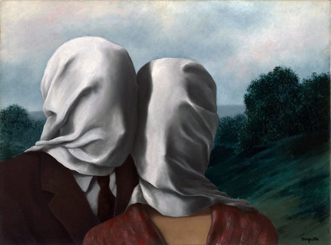 The Lovers (Les amoureux) – René Magritte Painting – Surrealist Art Painting - Life Size Posters