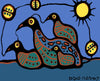 Loon Family - Norval Morrisseau - Contemporary Indigenous Art Painting - Canvas Prints