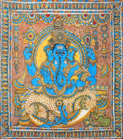 Lord Ganesha - Kalamkari Indian Painting by Raghuraman