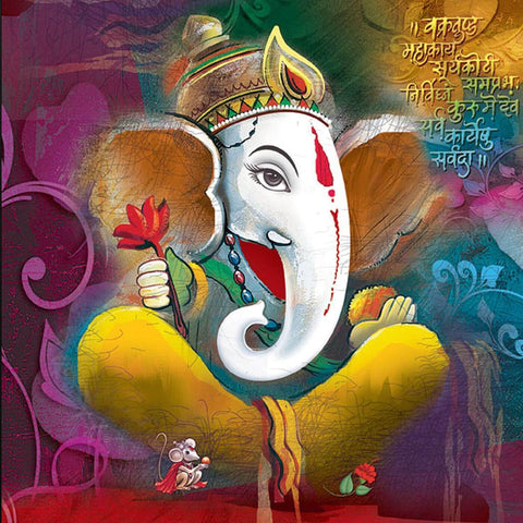 Lord Ganesha - Modern Indian Painting - Posters