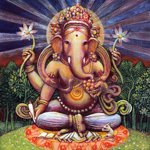 Lord Ganesha Peaceful Painting by Shoba Shetty