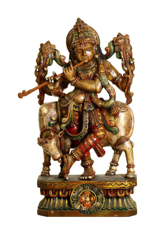 Lord Krishna Playing His Flute - Large Art Prints