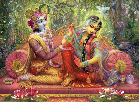 Lord Krishna and Radha - Canvas Prints by Raghuraman