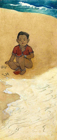 Lost Child - Nandalal Bose - Bengal School Indian Painting by Nandalal Bose